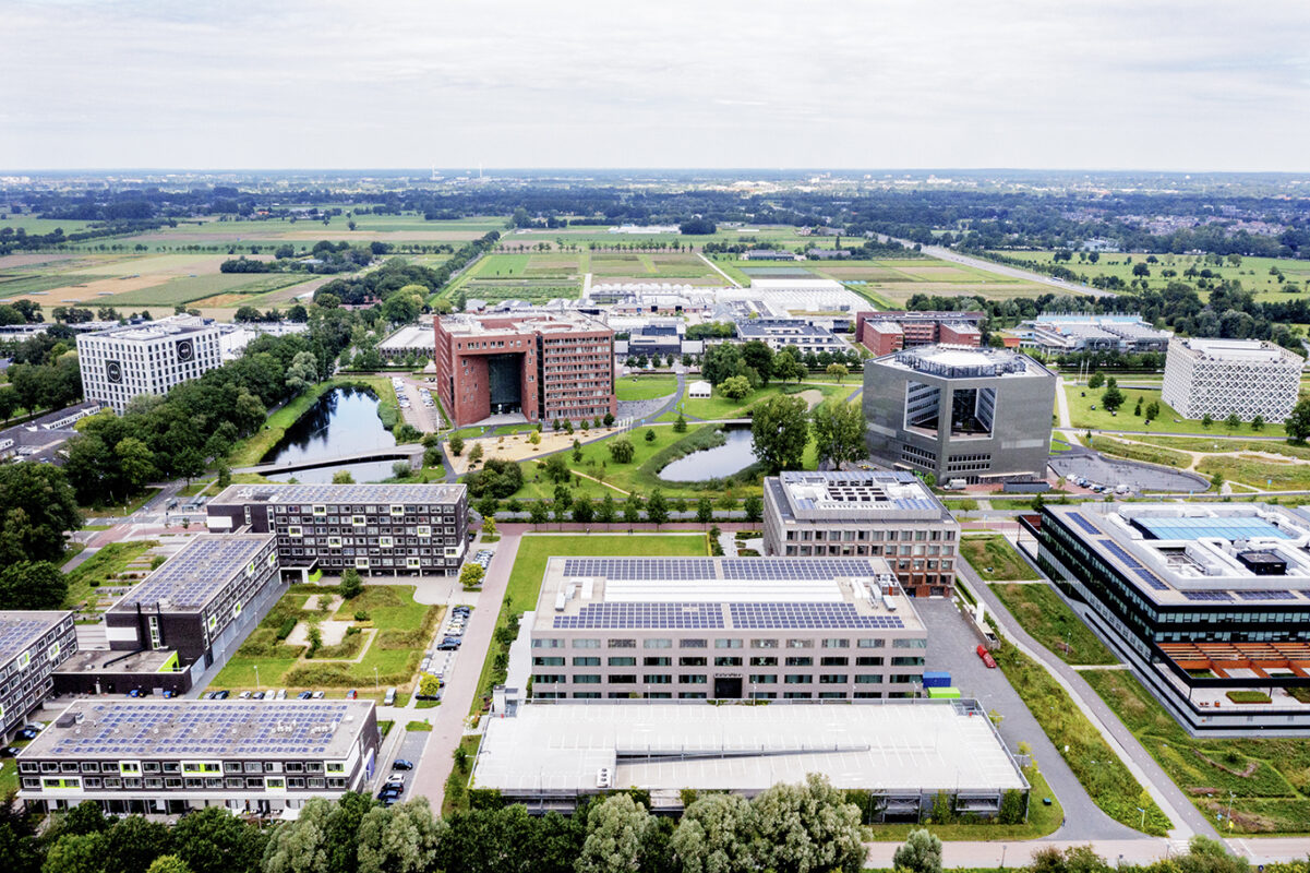 Welcome Center Food Valley for Happy landing & living in the Food Valley | Aerial photo of the campus in Wageningen